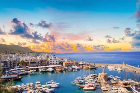 Best country to retire.  Retiring in Cyprus: Mediterranean harbour with castle and boats