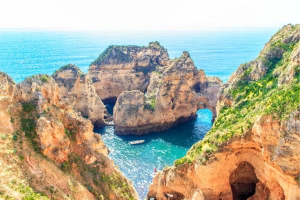 Lagos golden cliffs at Praia Dona Ana