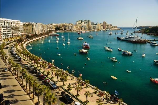 Sliema promenade, Malta – popular with expats. Retiring in Malta